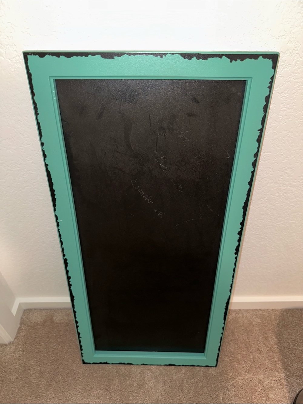 Teal Framed Chalkboard Wall Decor